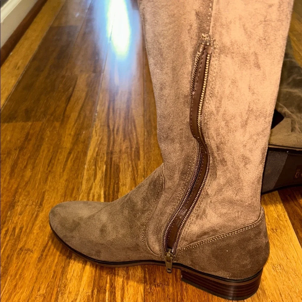 ALDO Taupe Faux Suede Over the Knee Boots Women’s Size 8